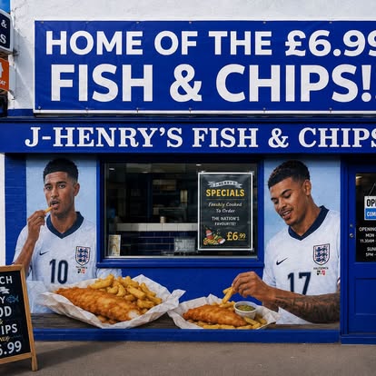 J-Henry's Fish and Chips shopfront exterior on Upper Northam Road, Hedge End